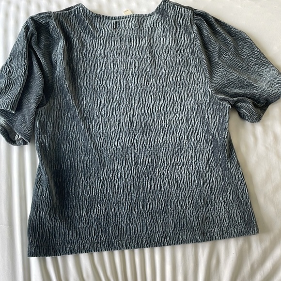 Madewell texture and thread blue/green velvet top with tags - Picture 2 of 3